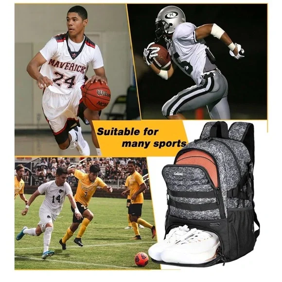 Gray and Black Men's Sport Backpack - Picture 6 of 6